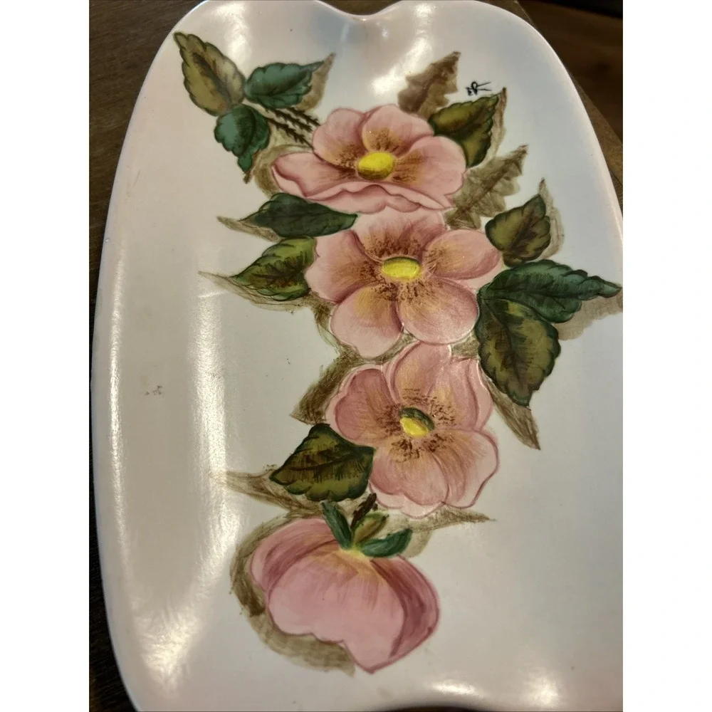Dog‎ rose Hand painted Plate 9 X 6